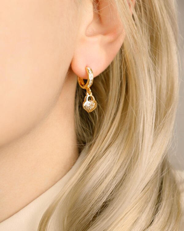 heart hoop earrings gold
