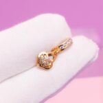 heart lock hoop earrings gold plated 18k