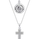 home is where the heart is necklace cross silver