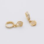 heart lock hoop earrings gold plated 18k