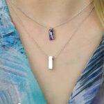 rectangle bar necklace 925 sterling silver