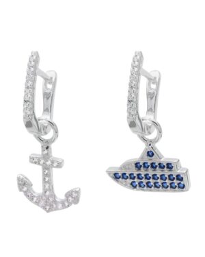 ship anchor earrings silver