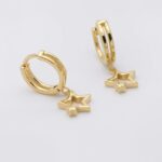 star hoop earrings gold 925 sterling silver