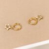 star hoop earrings gold vermeil
