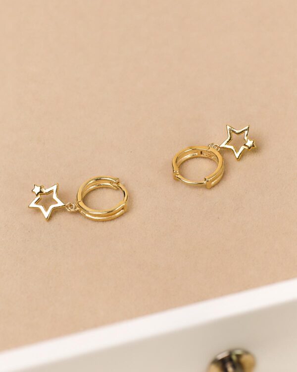 star hoop earrings gold vermeil