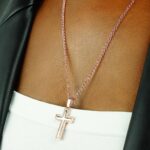 bling bling cross rose gold 24k vermeil