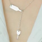 bottle and cup necklace real 925 silver