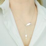 champagne wine bottle cup necklace 925 sterling silver