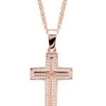cross necklace rose gold vermeil