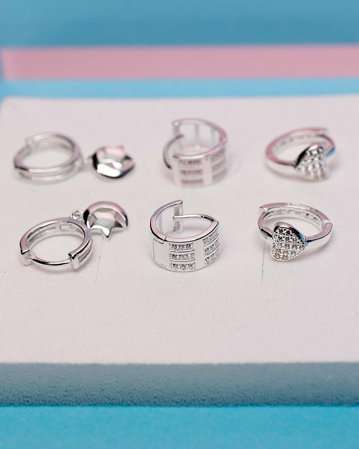 mehrere creolen mit anhängern 925 silber