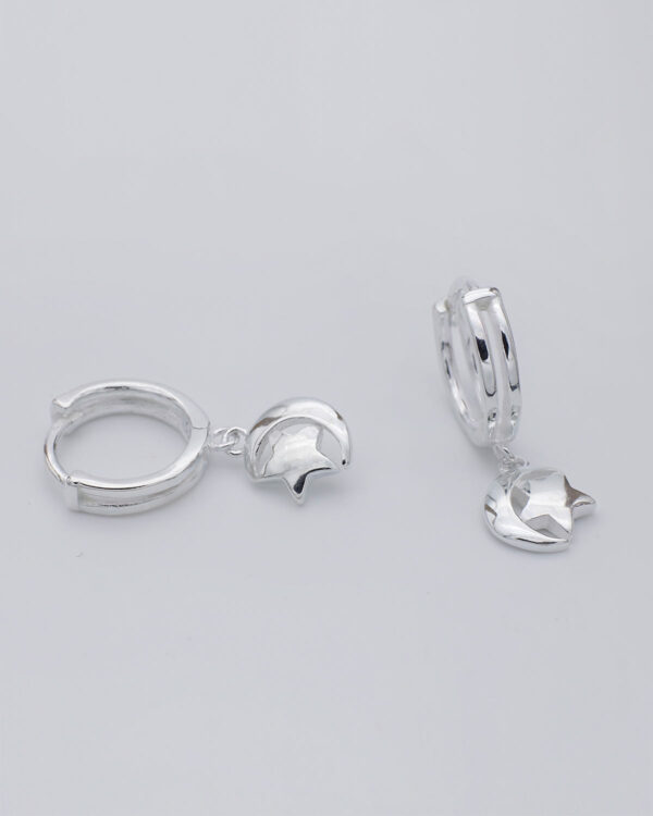 moon and star earrings silver 925
