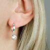 star silver hoops huggies earrings 925 silver