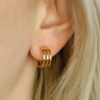 three hoops earrings gold