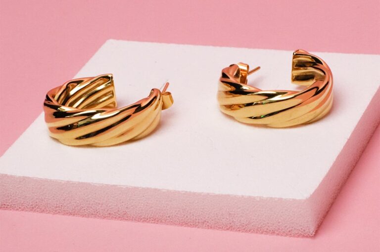 chunky vermeil gold earrings