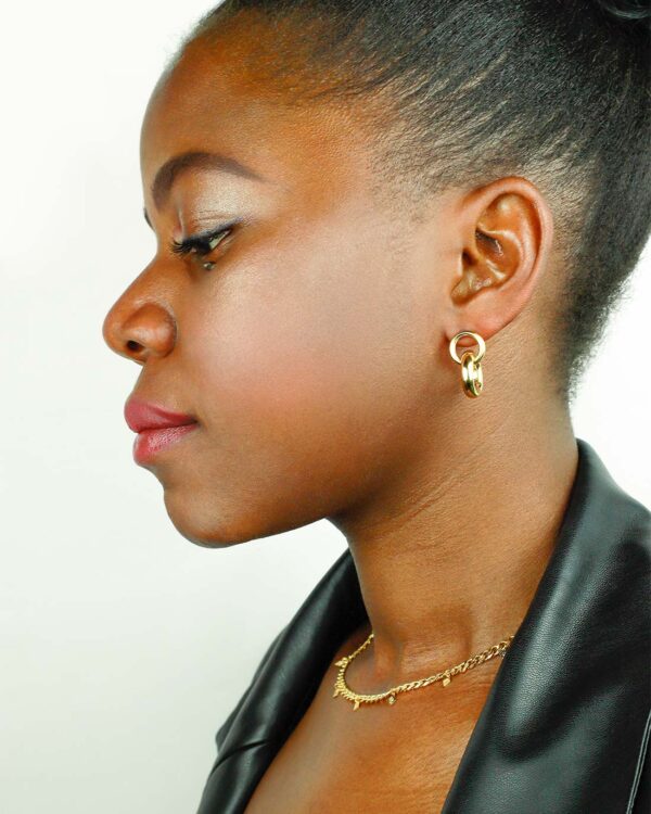 chunky gold earrings vermeil 24k