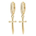 gold vermeil 24k dagger earrings dangling