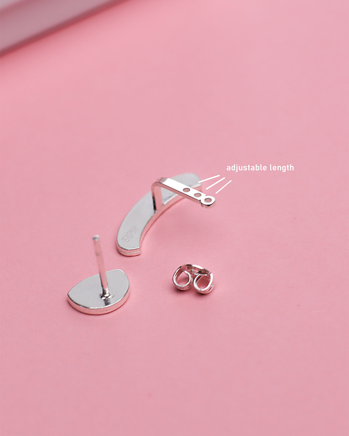 jacket earrings back adjustable length 3 pieces