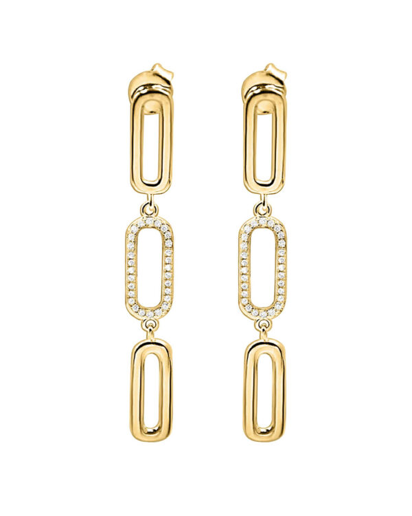 long dangle earrings gold vermeil 24k