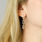 long hanging earrings elegant 24k gold vermeill