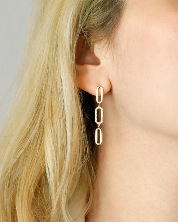 long hanging earrings elegant 24k gold vermeill