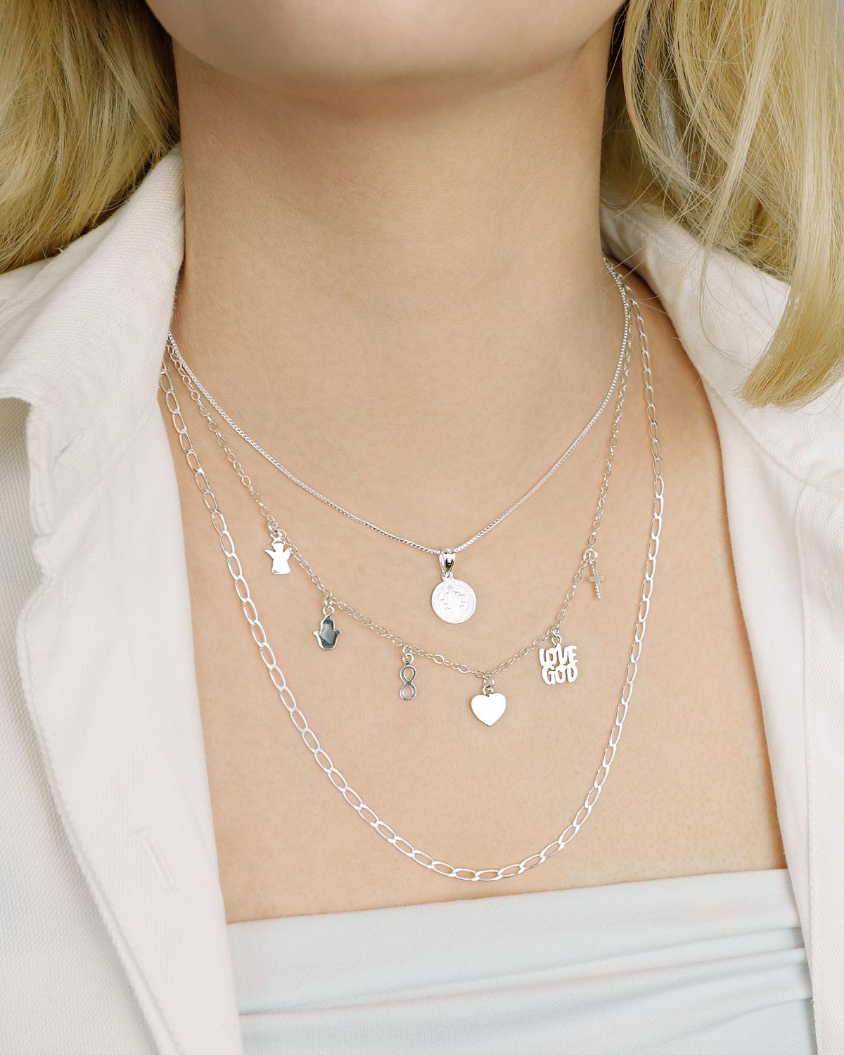 st benedict necklace silver 925