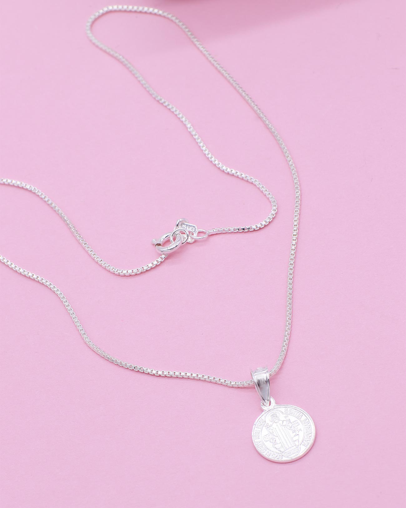 st benedict pendant silver 925 box chain