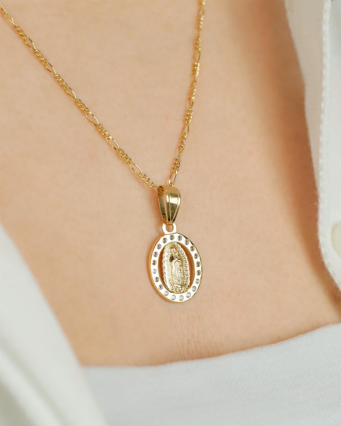 virgen guadalupe medal gold vermeil 925 silver