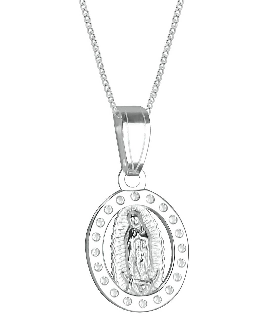 guadalupe necklace 925 silver with diamonds