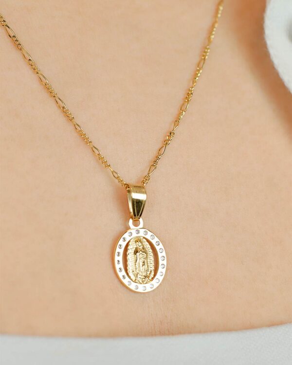 virgin mary necklace 24k gold vermeil 925 silver