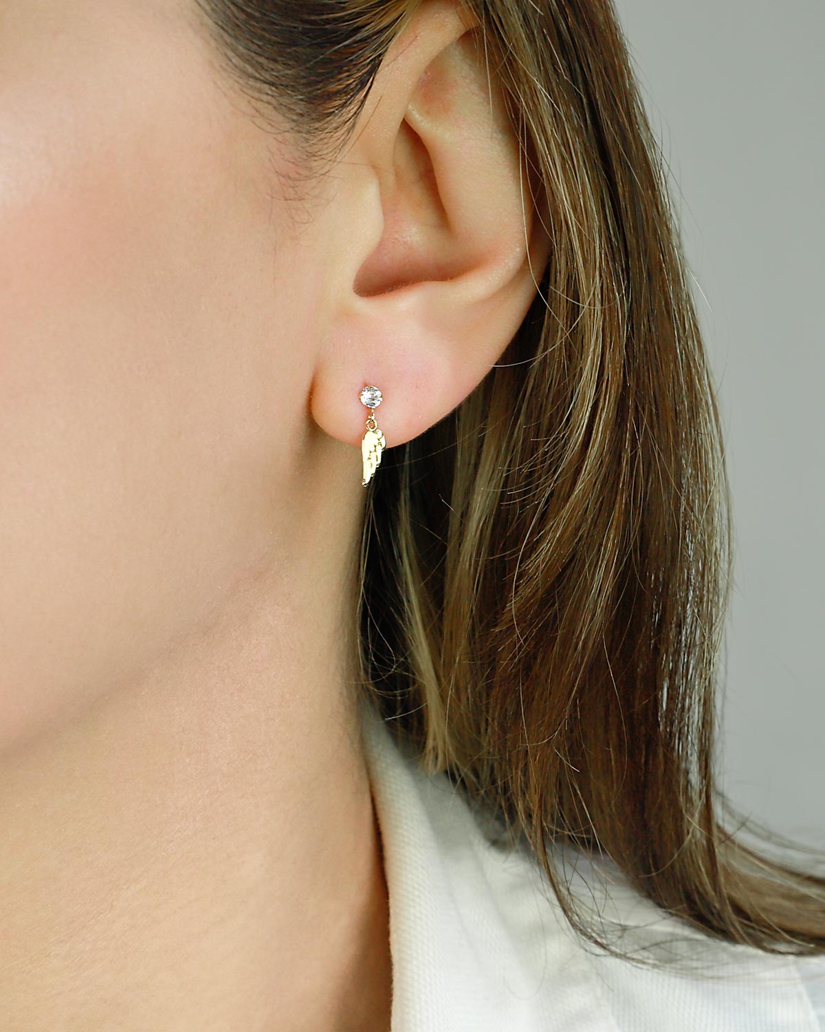 wing earrings 10k gold solid