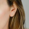 10k solid gold earcrawler earrings stars screw back