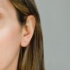 10k solid gold earrings stars screw back