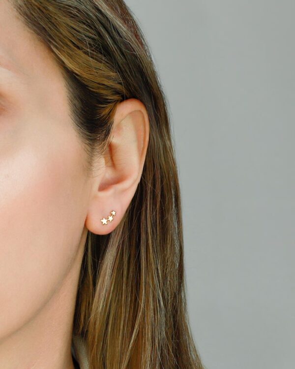 10k solid gold earrings stars screw back