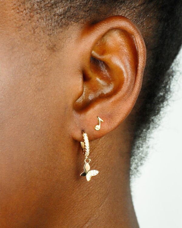 butterfly hoop earrings 24k gold vermeil gold plated