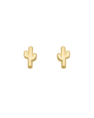 cactus nopal earrings solid gold 10K
