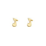 music note earrings gold 10K screw backs