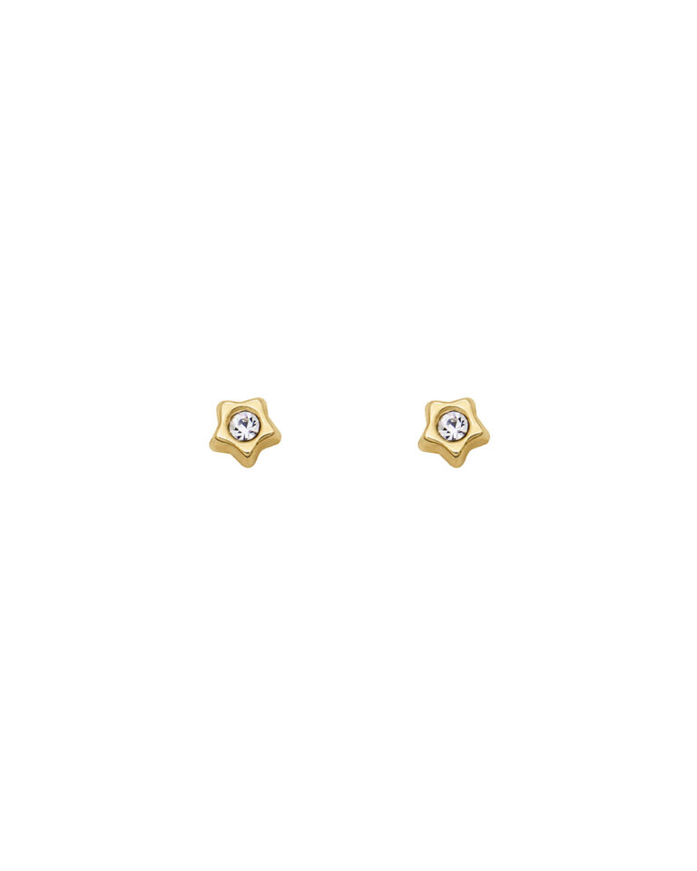 star flower solid gold stud earrings 10k