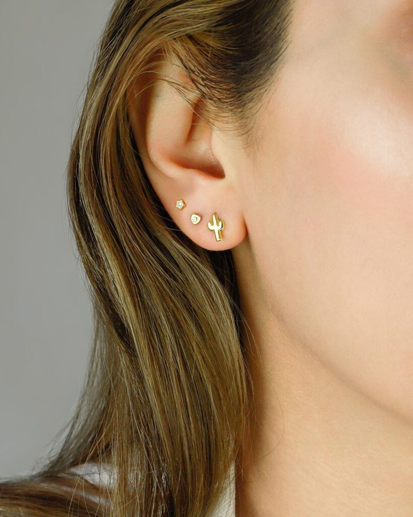 small studs solid gold 10k screw backs