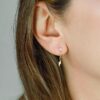 10K gold earrings women real gold solid