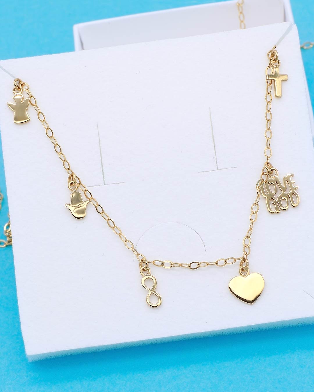 christian necklace love God gold vermeil