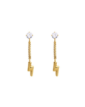 10 karat gold earrings lightning bold hanging