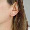 shooting star tiny stud earrings 10k gold solid