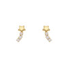 star stud earrings with zirconias 10k gold