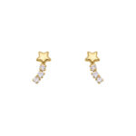 star stud earrings with zirconias 10k gold