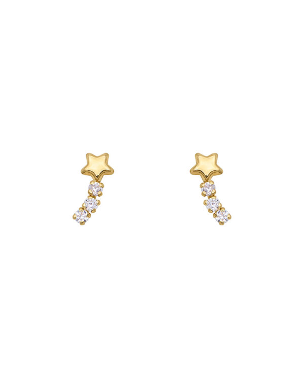 star stud earrings with zirconias 10k gold