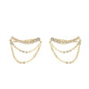 crawler earrings with chains gold with zirconia
