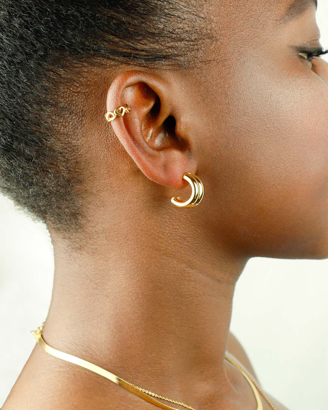 wide gold earrings 24k