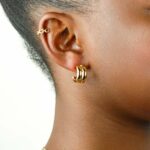 wide thick earrings gold vermeil 925 silver