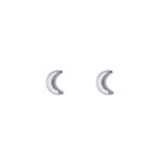 moon stud earrings white gold 10k screw backs