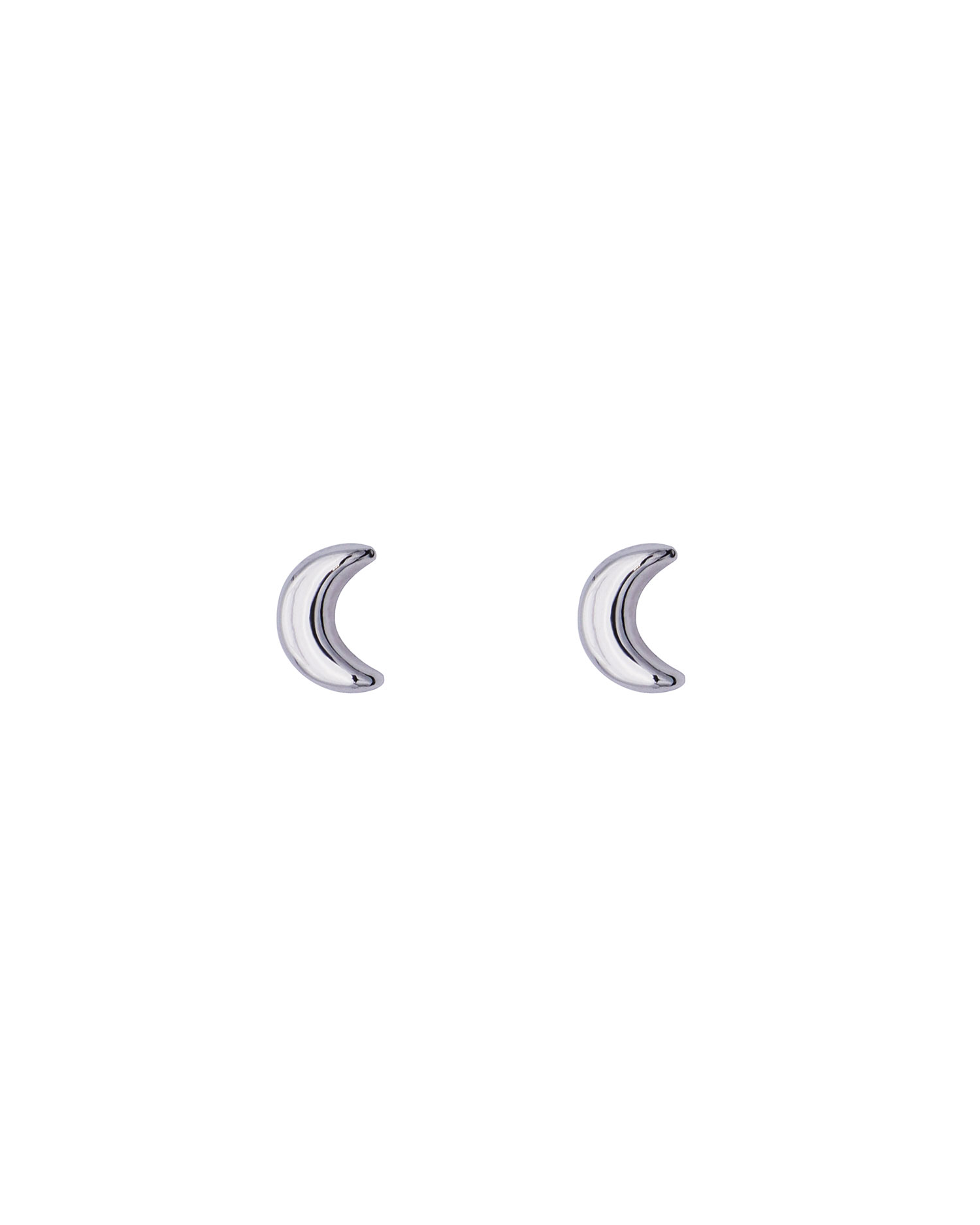 moon stud earrings white gold 10k screw backs